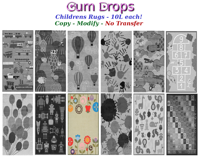 Gum Drops -  My Garden Rug - 1 Rug - 1 prim