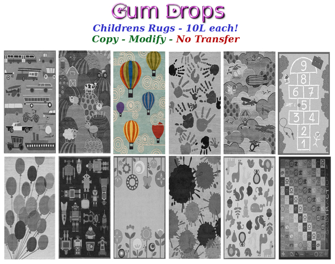 Gum Drops -  Hot Air Balloons Rug