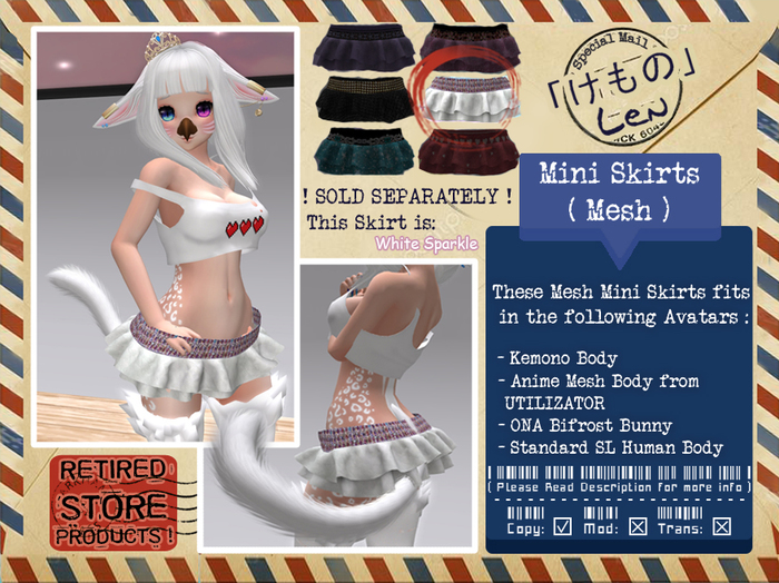 ! Ice Meep ! ~ Mini Skirt (White Sparkle)