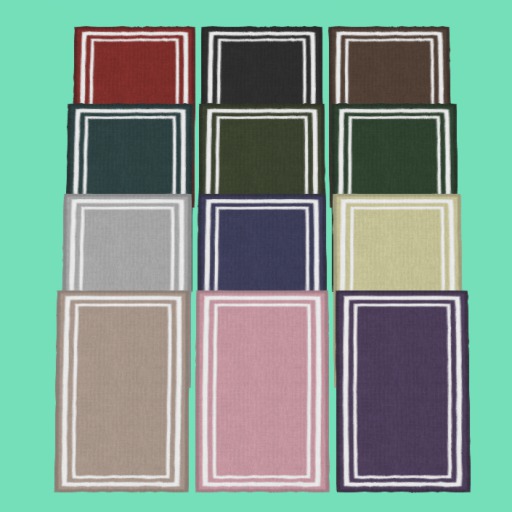 Rectangle Border Rugs , 12 Colors - Sculpte, 1 Li, Bagged