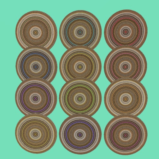 Mandala Round Rug 12 Color Pattern Menu, 1 li, Bagged