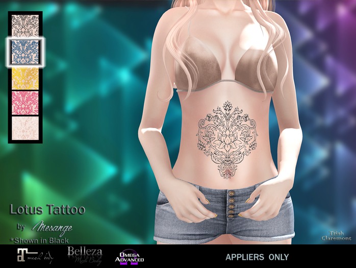 MESANGE - Lotus Tattoo Blue OMEGA (add me & touch)