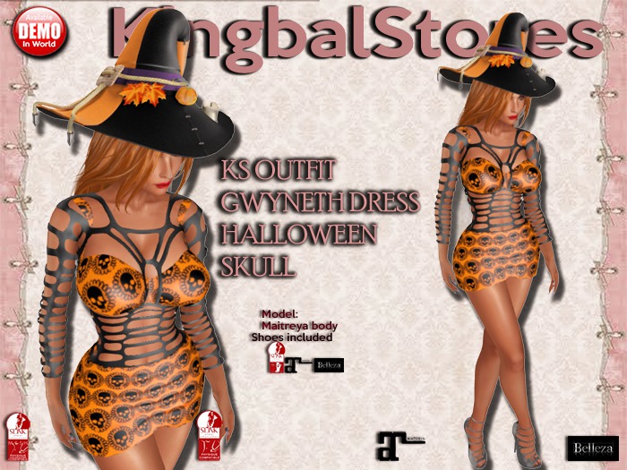 KS OUTFIT GWYNETH DRESS HALLOWEEN SKULL