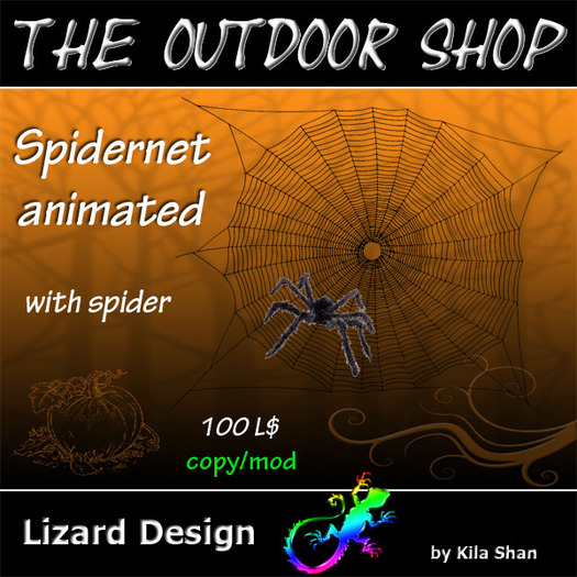Spidernet, cobweb for Halloween animated with spider ;-)
