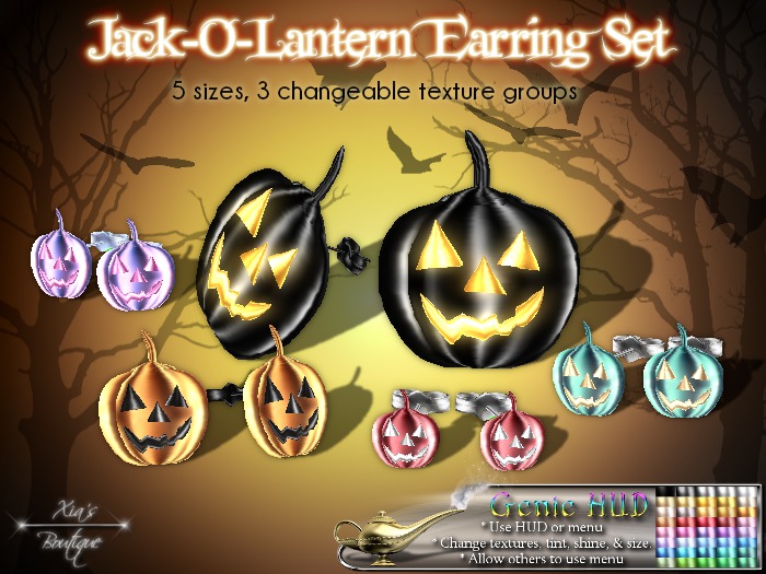 Jack-O-Lantern Pumpkin Earrings Set