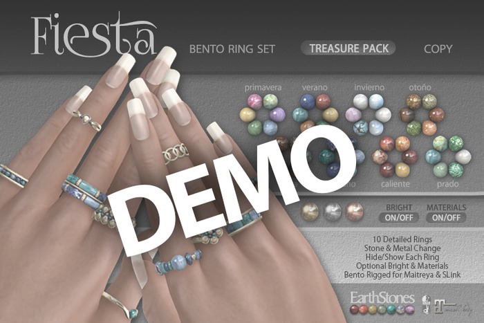 EarthStones Fiesta Bento Rings  - DEMO