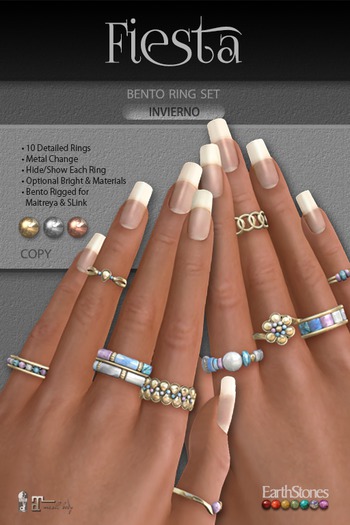 EarthStones Fiesta Bento Ring Set - Invierno