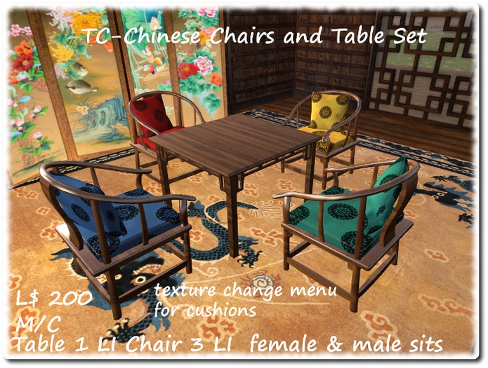 TC - Chinese Table and Chair Set