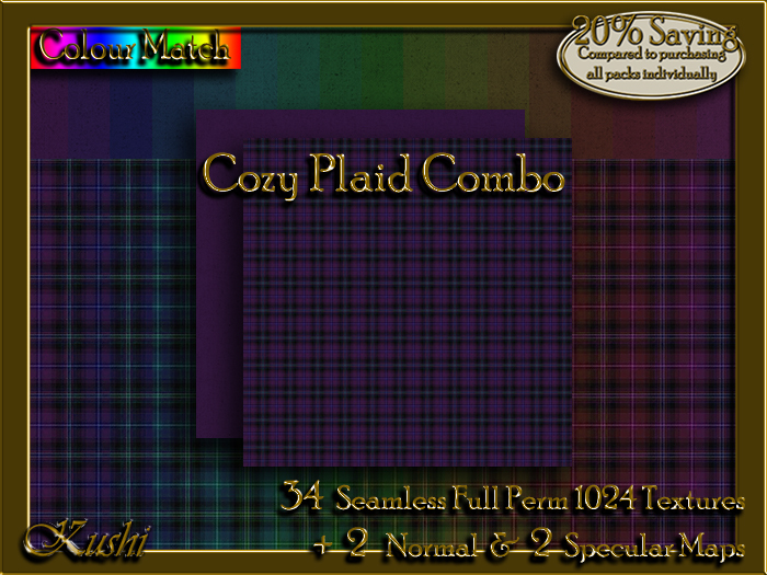 !Kushi! CozyPlaidCOMBO Textures -WEAR TO UNPACK