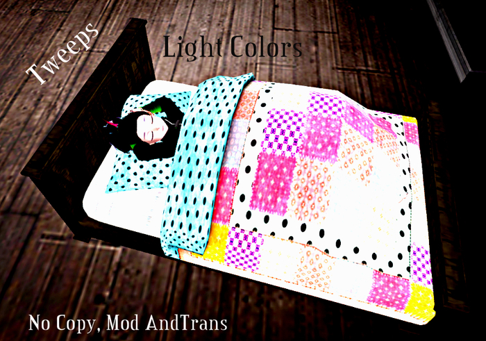 *~*Tweeps*~* Sleepy AFK Beds Light Colors Mesh kid Size