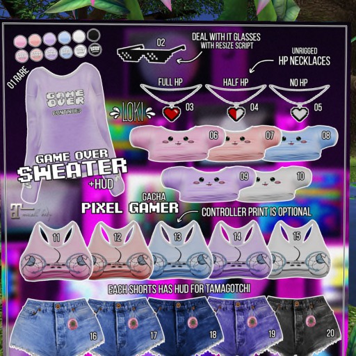 01.Loki - Pixel Gamer GACHA - Sweater + HUD - RARE