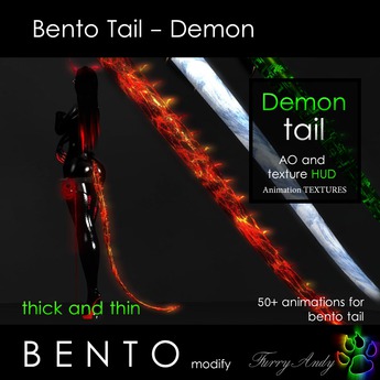 Second Life Marketplace - Bento Tail - Demon Tail