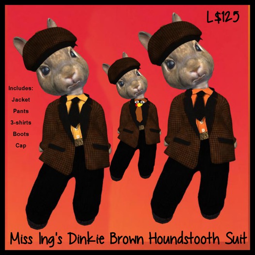 Miss Ing's DInkie Brown Houndstooth Suit Set