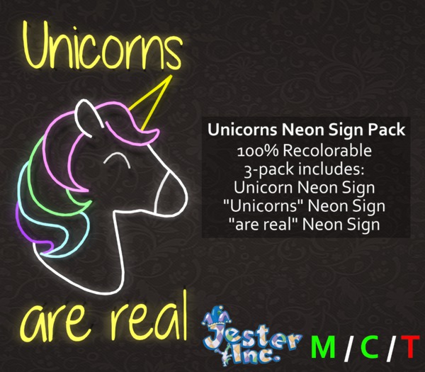 [Jester Inc.] Unicorns Neon Sign Pack!