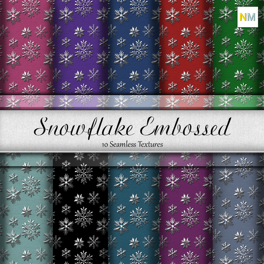 Snowflake Embossed Cotton 10 Seamless Fabrics NM