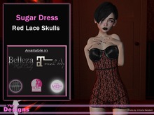 Sugar Dress Red Lace Skulls