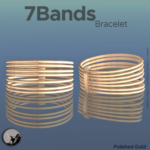 *PC* 7Bands Bracelet Polished Gold  PROMO PRICE 50%OFF