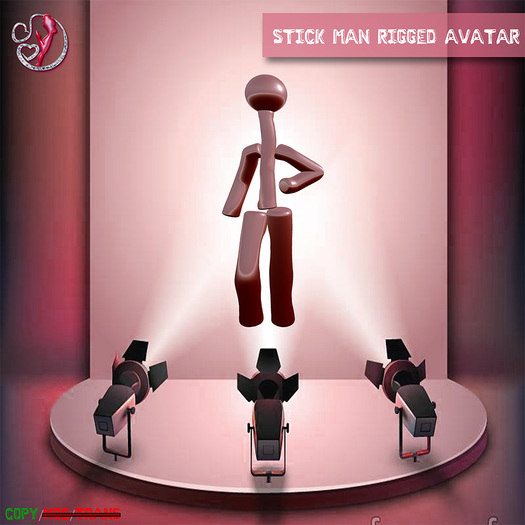 [SD] Stick Man Unisex Avatar Rigged RED