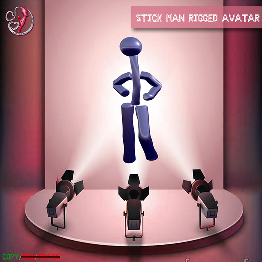 [SD] Stick Man Unisex Avatar Rigged BLUE