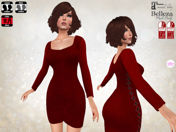 Long Sleeve Shift Dress Red