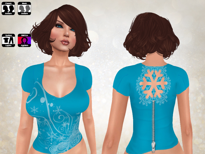 Zip Back Shirt Let it Snow