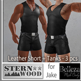 Belleza Jake - Leather Tank+Short Set - 3 pcs box