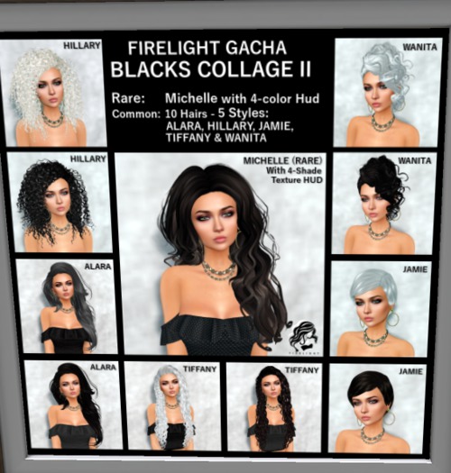 Firelight Blacks Collage II - Michelle RARE