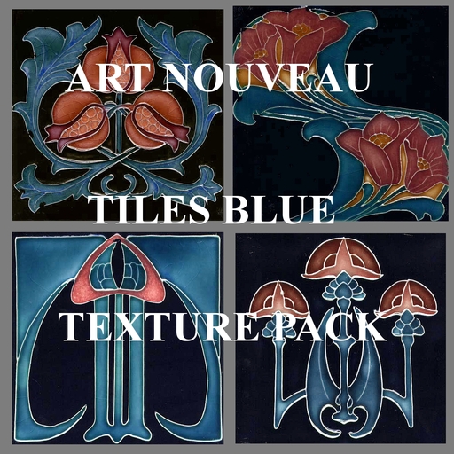 ART NOUVEAU tiles blue - texture pack