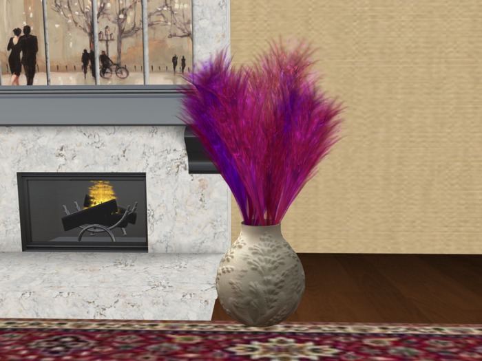 Feather Plumes in Floor Vase...Mesh