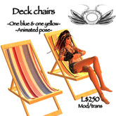 Deck chairs - blue & yellow