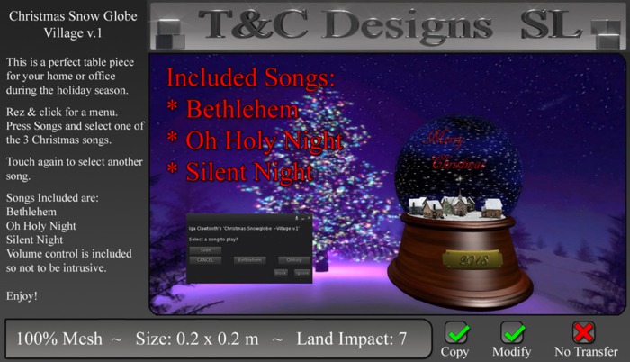 Christmas Snow Globe ~ Music Box Village v.1