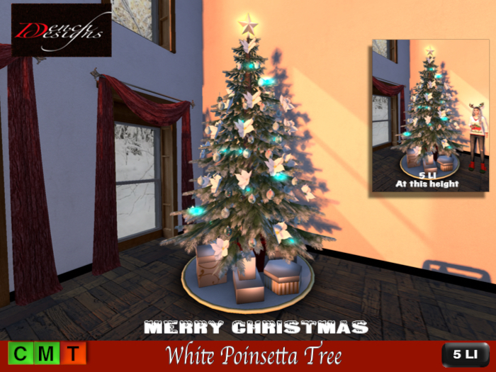*Dench Designs* White Poinsettia Tree