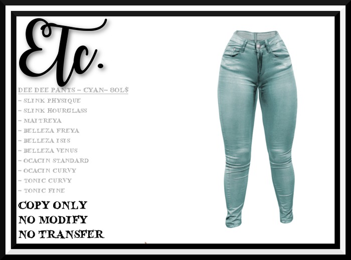 Etc. Dee Dee Pants -Cyan
