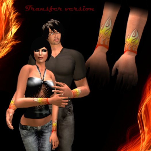 Wrist Fire Tattoo (Transferable version)