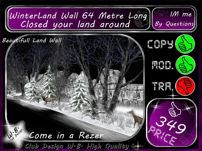 * Closed your Land * Winter Wall 64 Metre Long *