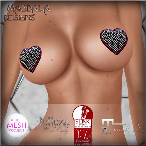 *MD* Jewel Heart Rigged-Pasties