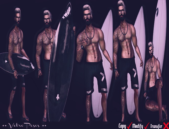 ++ Vetro Poses - Male Surfer Poses ++