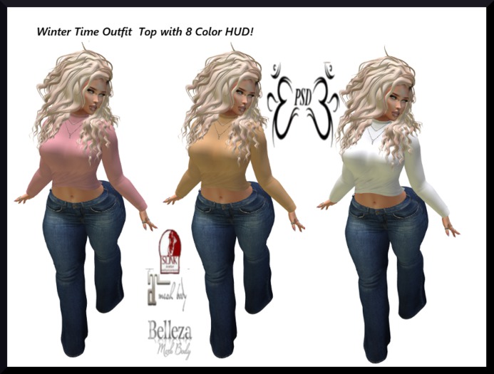 PSD! Winter Time Dark Blue Jeans