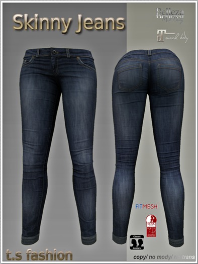 [ T.S Fashion ]Skinny Jeans Blue