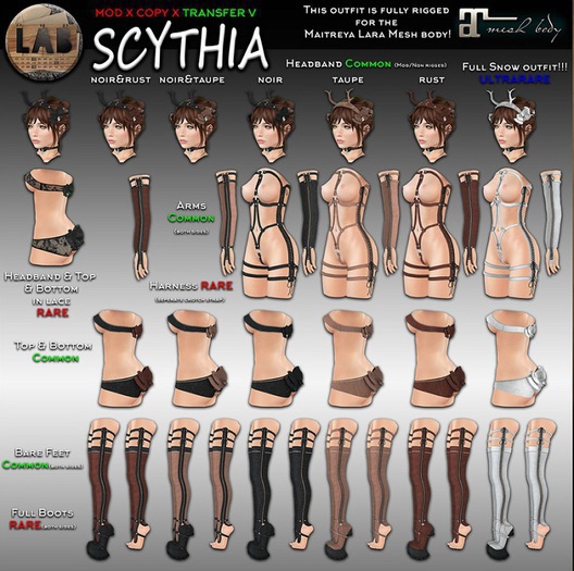 [LAB737] Scythia Top&Bottom&Headdress (Black Lace) RARE 1
