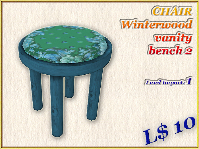 CHAIR Winterwood vanity bench 2 (1 LI)