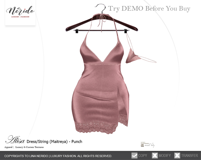 ~Nerido~ Alisa Mini Dress/String(Maitreya)-Punch