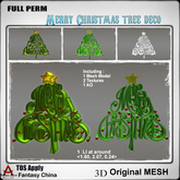 FULL PERM Merry Christmas tree deco