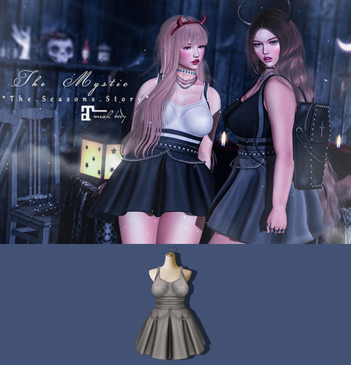 *The Mystic*Gothic Chain Dress (Grey) -Maitreya