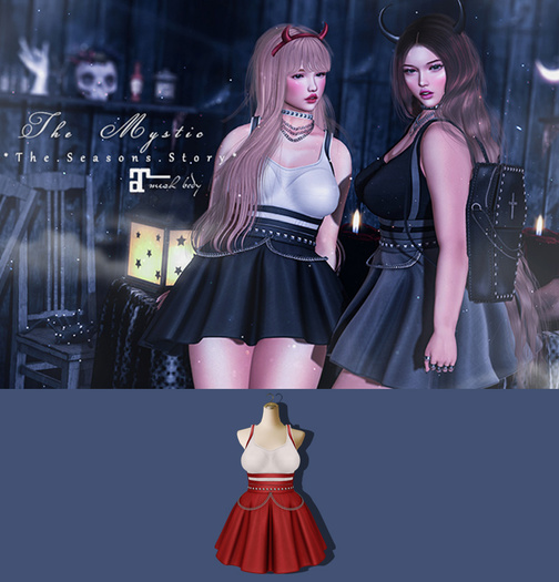 *The Mystic*Gothic Chain Dress (Red) -Maitreya