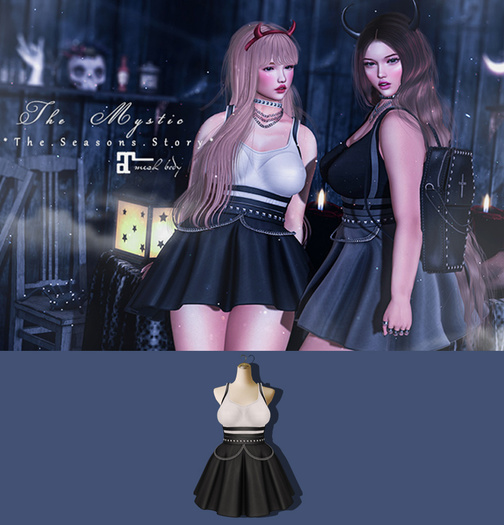 *The Mystic*Gothic Chain Dress (Black) -Maitreya