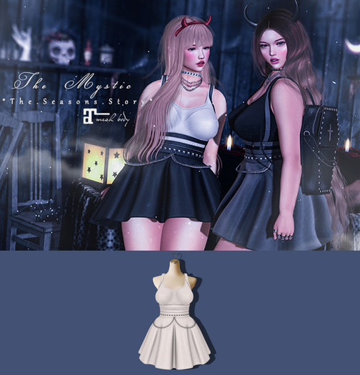 *The Mystic*Gothic Chain Dress (White) -Maitreya