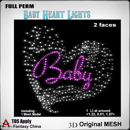 FC- Full Perm Mesh Baby Heart Lights
