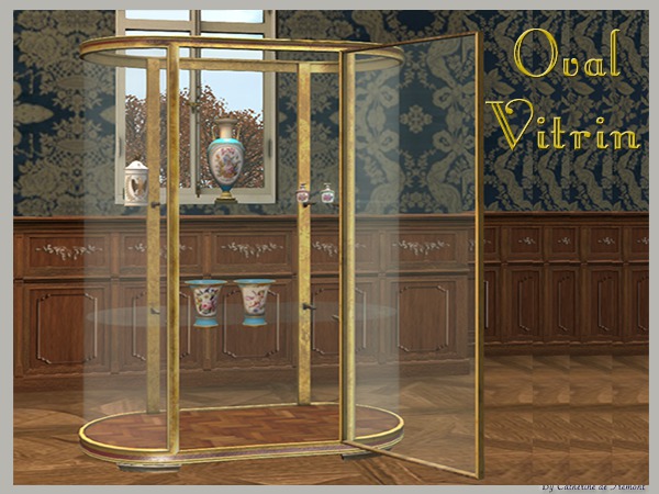 "CdT"  Oval Vitrine golden wood