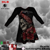 Rosi long sleeve dress black skull rose boxed